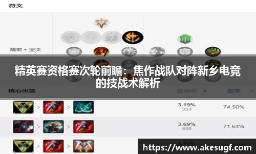 精英赛资格赛次轮前瞻：焦作战队对阵新乡电竞的技战术解析